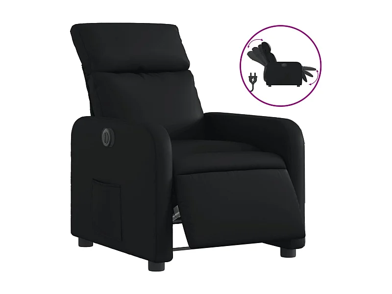 Sillón de relax | Silla | Sillón reclinable eléctrico de cuero sintético negro SHL5981