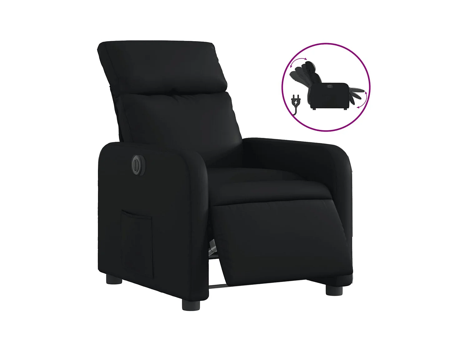 Sillón de relax | Silla | Sillón reclinable eléctrico de cuero sintético negro SHL5981