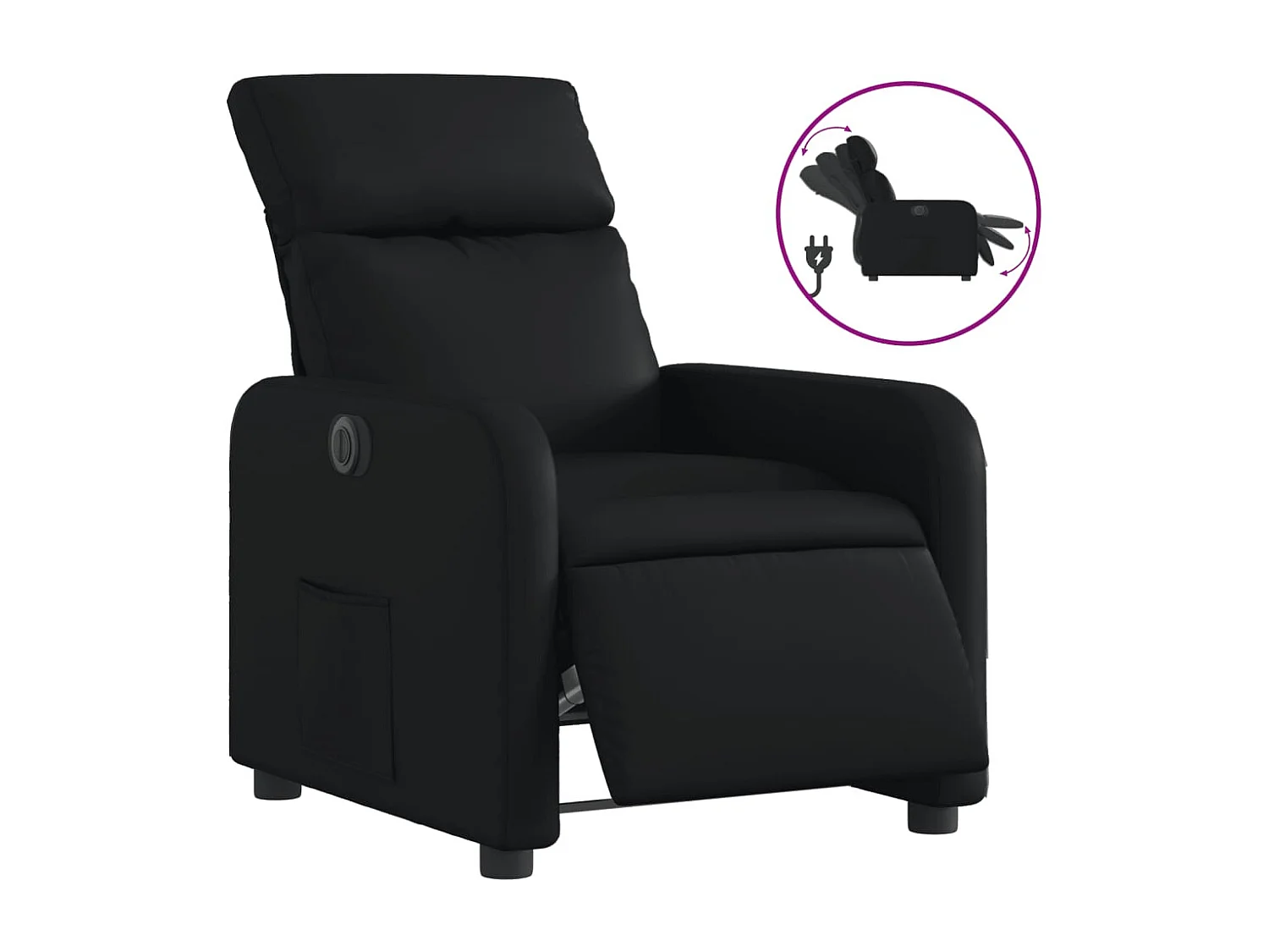 Fauteuil inclinable électrique-Chaise de relax-Fauteuil salon Noir Similicuir SHL5178