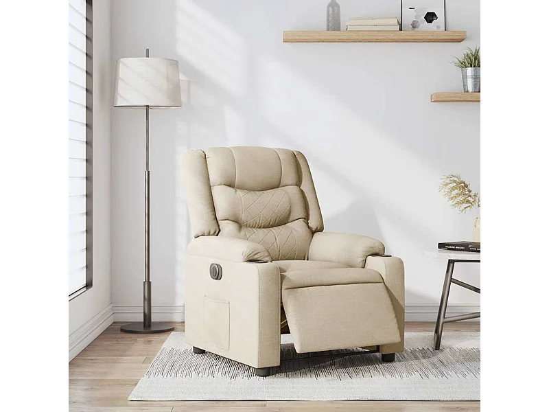 Sillón de relax | Silla | Sillón reclinable eléctrico de tela crema SHL9274