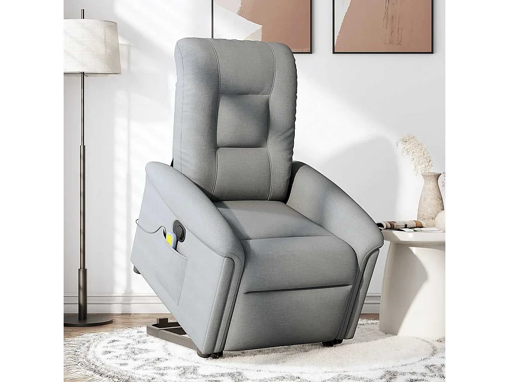Fauteuil inclinable-Chaise de relax-Fauteuil de Massage Gris clair Tissu SHL3925