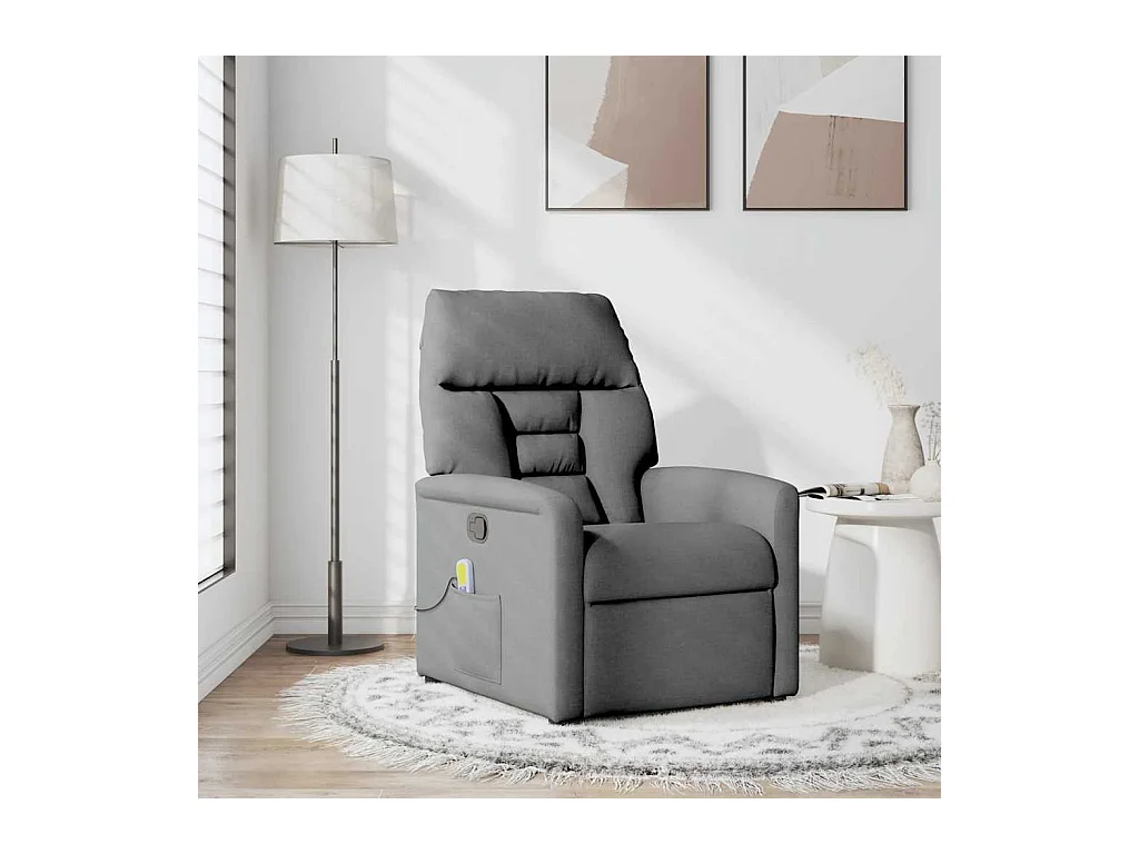 Fauteuil inclinable-Chaise de relax-Fauteuil de Massage Gris foncé Tissu SHL3236