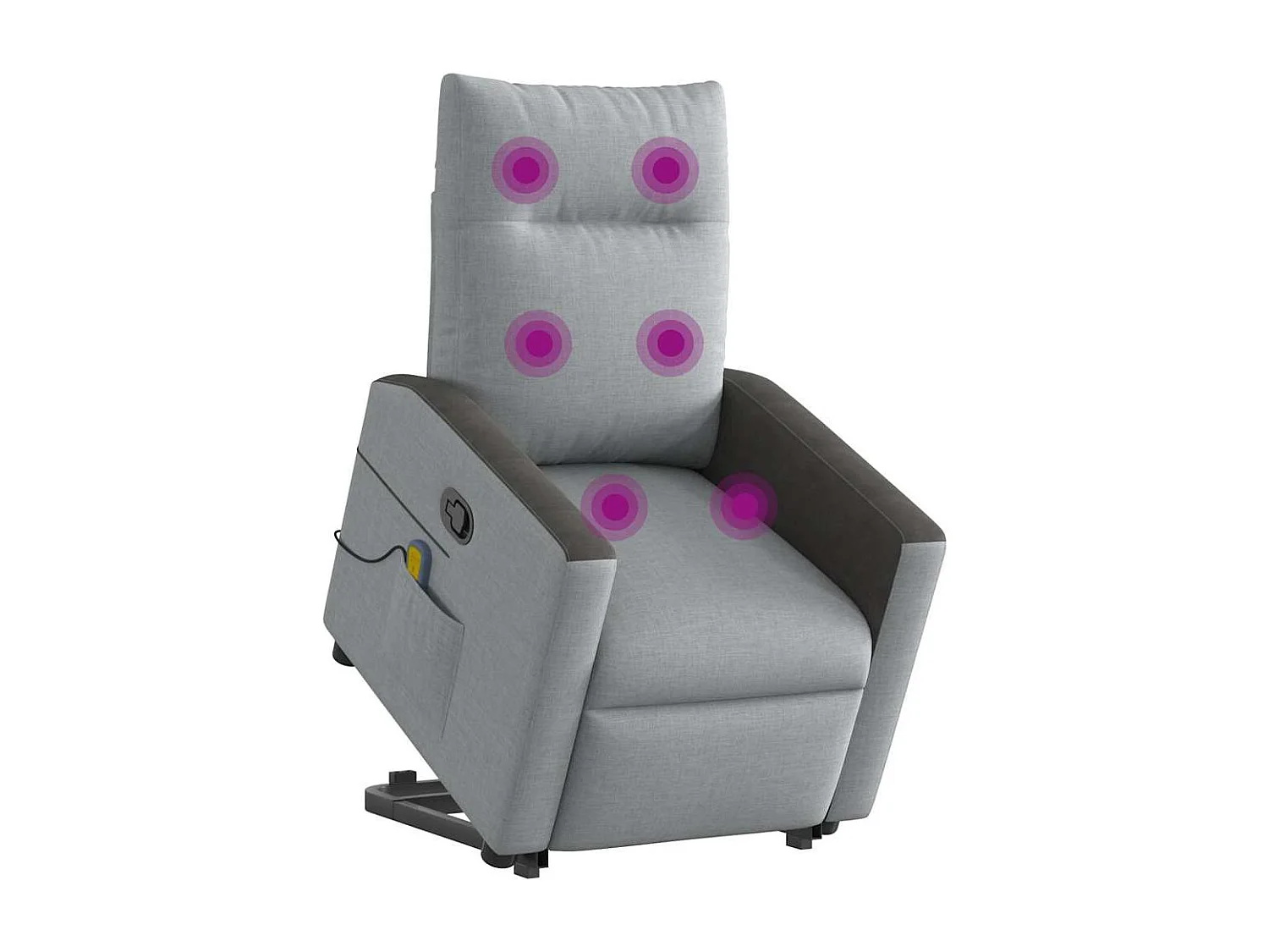 Massagesessel mit Aufstehhilfe | Relaxsessel Hellgrau Stoff SHL10167