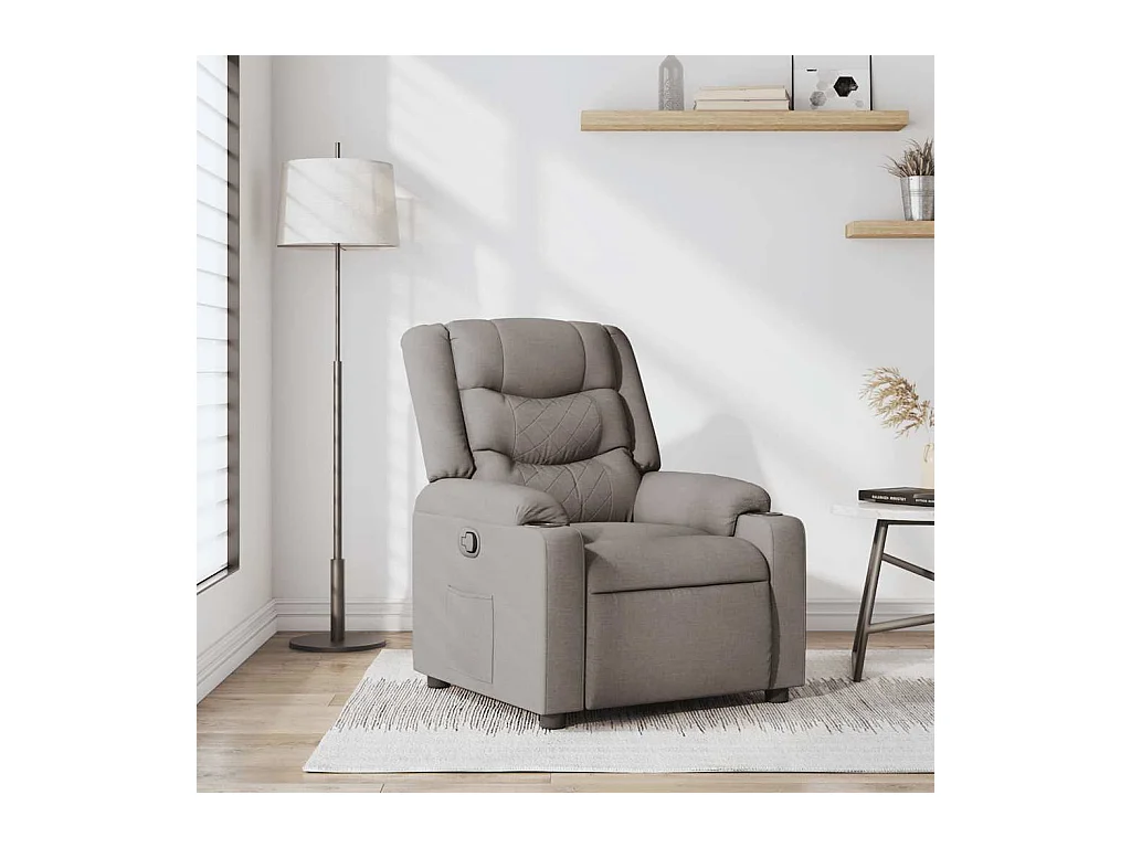 Sillón de relax | Silla | Sillón reclinable de tela gris taupe SHL6881