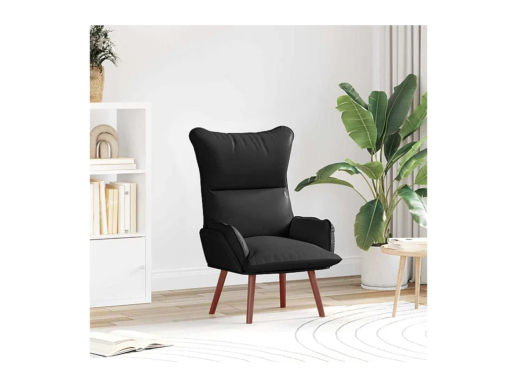 Poltrona | Cadeira de Sala | Cadeira Relaxante Preto 69x74x93 cm Couro sintético SHL483663