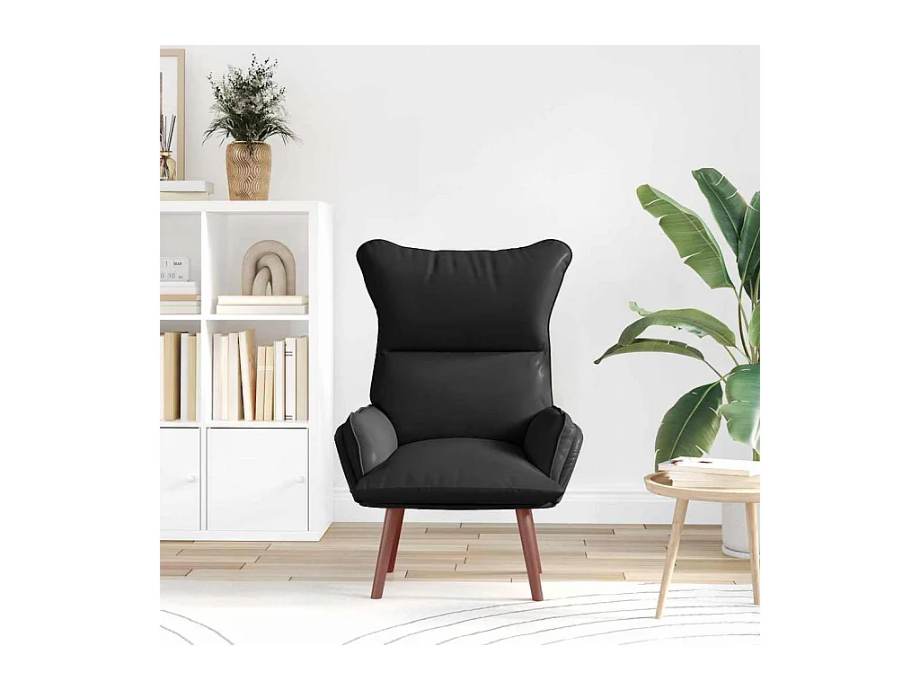 Poltrona | Cadeira de Sala | Cadeira Relaxante Preto 69x74x93 cm Couro sintético SHL483663