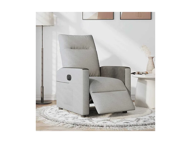 Fauteuil inclinable électrique-Chaise de relax-Fauteuil TV gris nuage tissu SHL4743