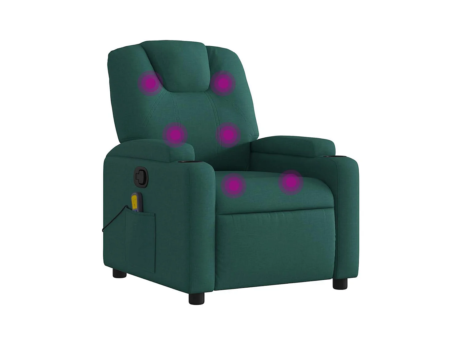 Fauteuil inclinable-Chaise de relax-Fauteuil de Massage Vert foncé Tissu SHL1294