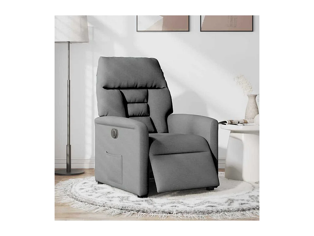 Fauteuil inclinable électrique-Chaise de relax-Fauteuil TV Gris foncé Tissu SHL1698