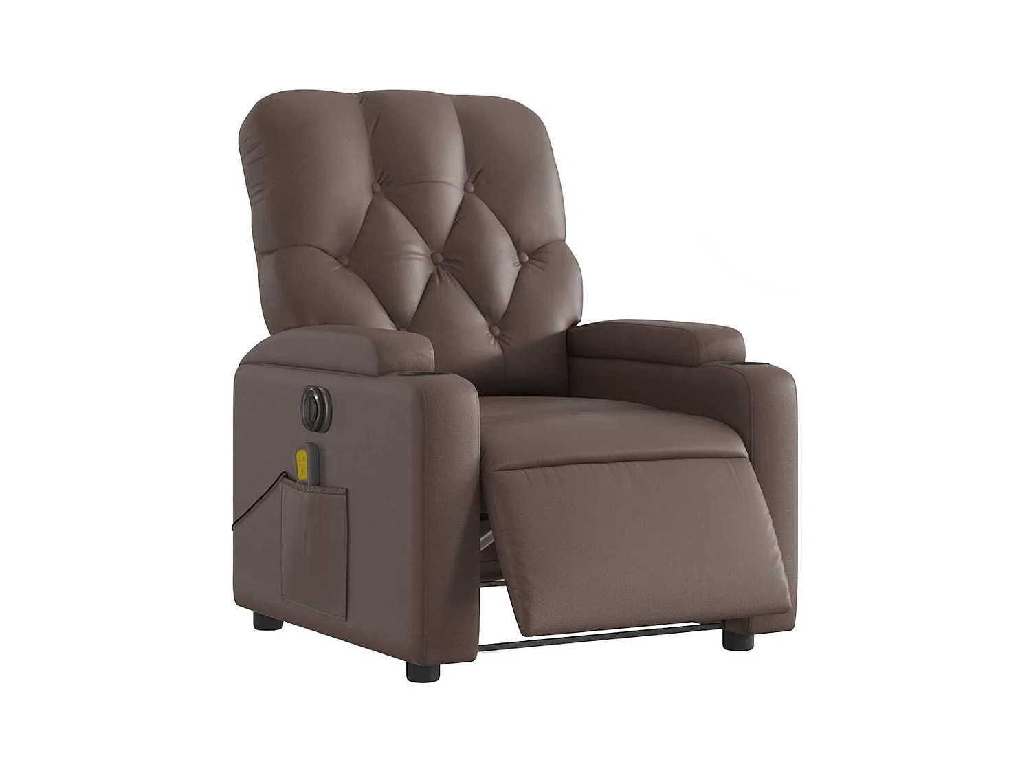 Fauteuil inclinable électrique-Fauteuil de massage pour Salon marron similicuir SHL4531