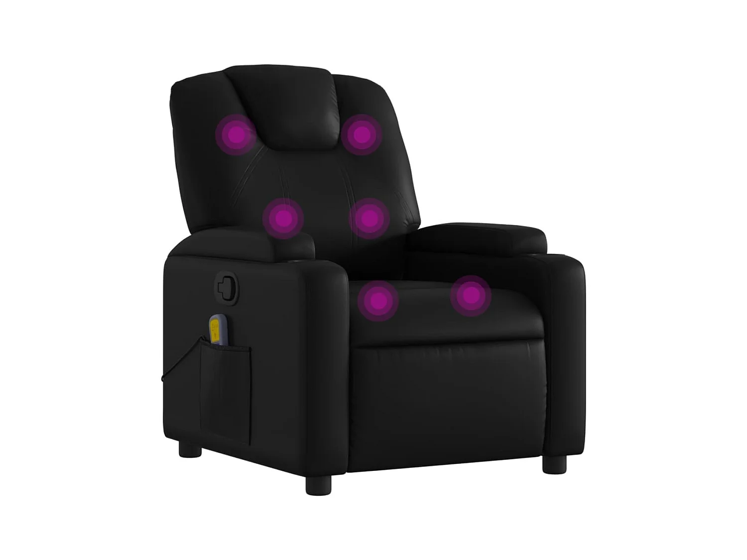 Fauteuil inclinable-Chaise de relax-Fauteuil de Massage noir similicuir SHL4615
