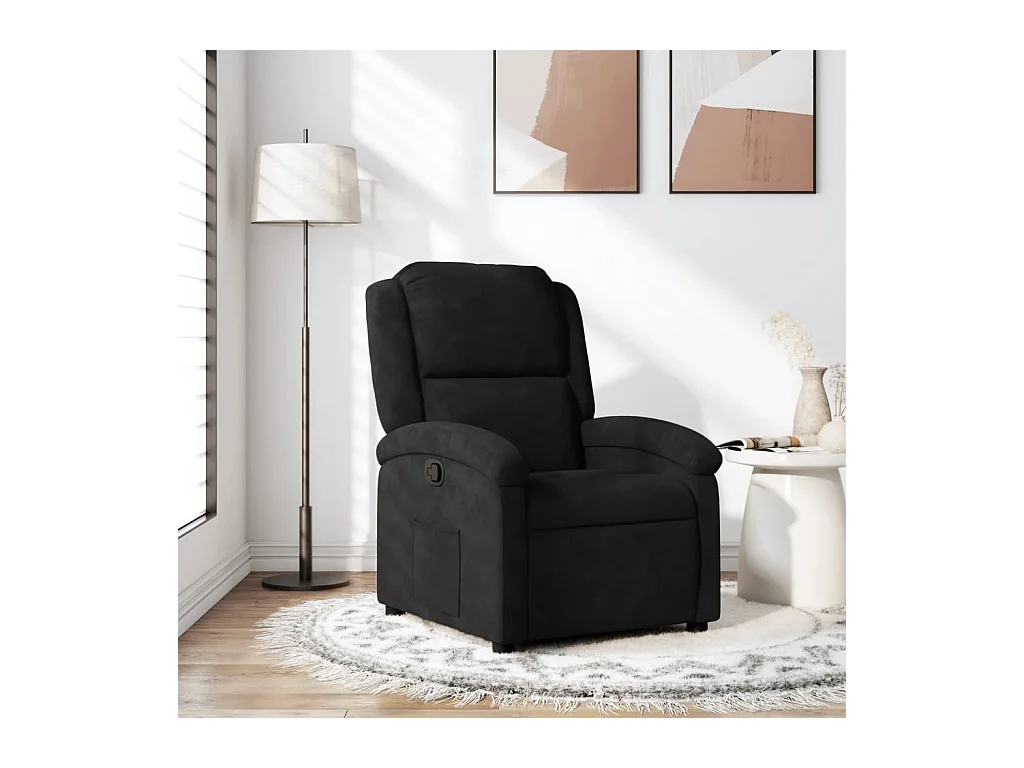 Sillón de relax | Silla | Sillón reclinable de terciopelo negro SHL9826
