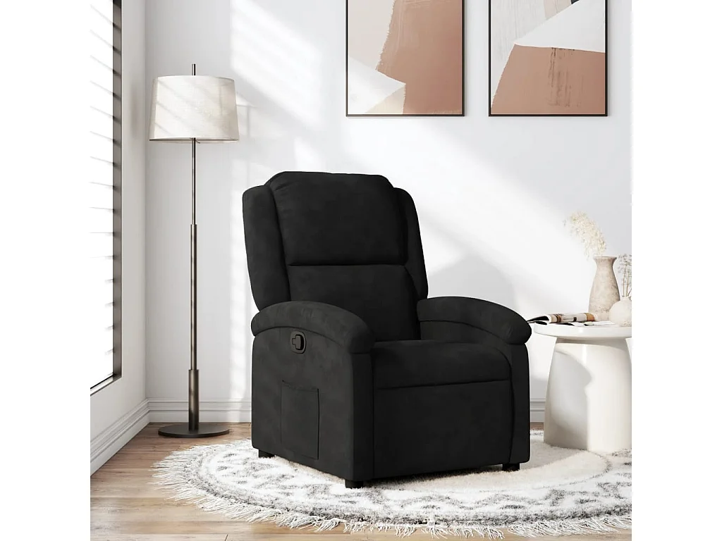 Relaxsessel | Lounge Sessel für Wohnzimmer Schwarz Samt SHL65045