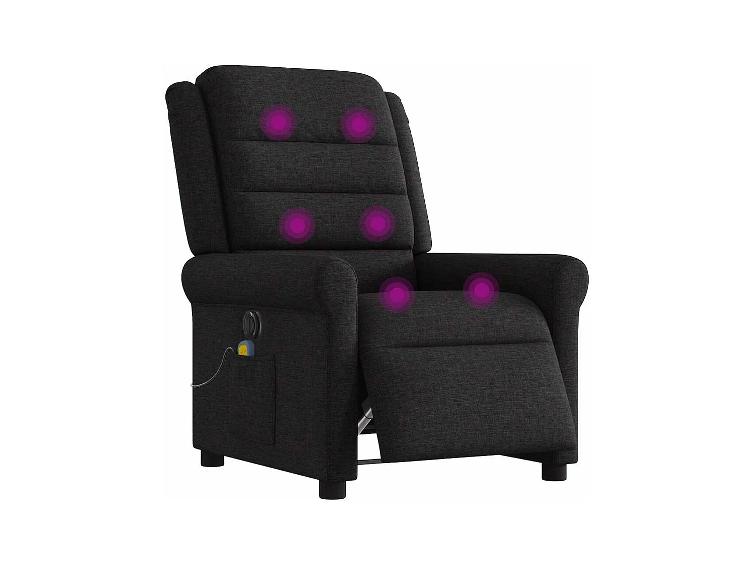 Fauteuil inclinable électrique-Fauteuil de massage de Salon Noir Tissu SHL2557