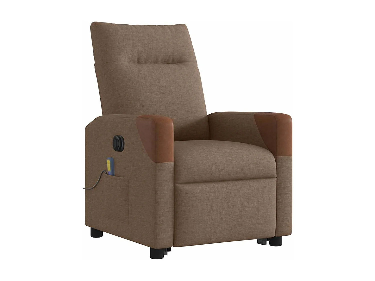 Fauteuil inclinable électrique-Chaise de relax-Fauteuil de Massage Marron Tissu SHL3111