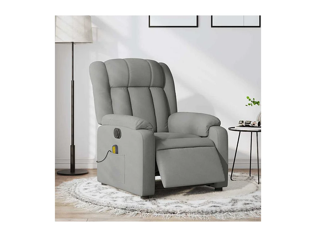 Sillón de relax | Sillón reclinable de masaje eléctrico tela gris claro SHL5321