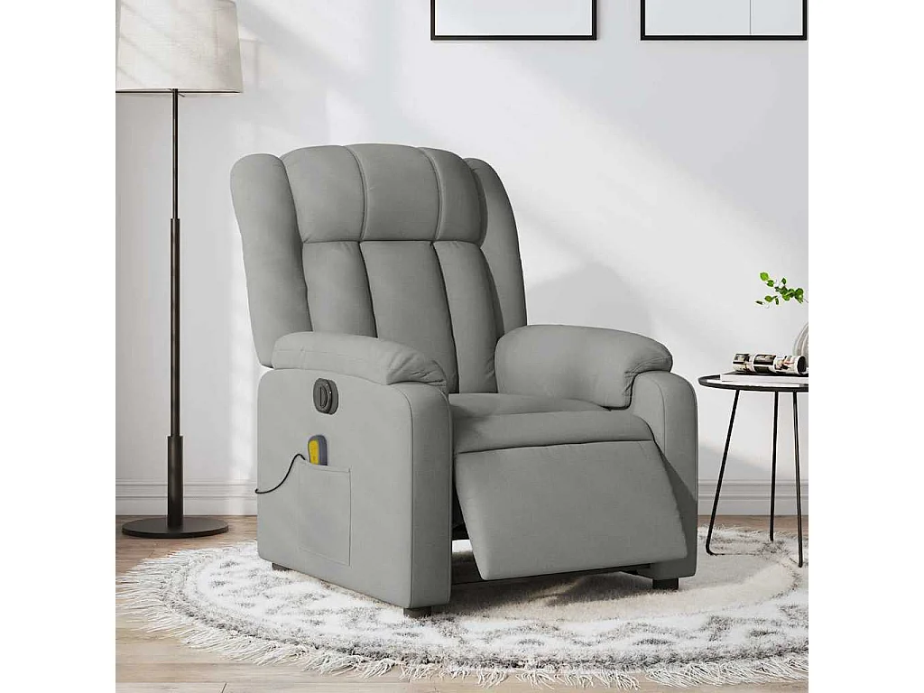 Sillón de relax | Sillón reclinable de masaje eléctrico tela gris claro SHL5321