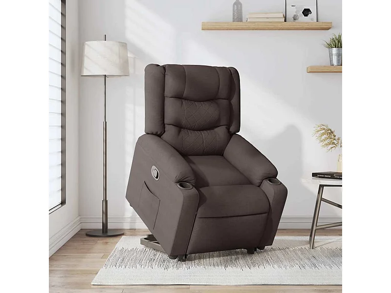 Sillón de relax | Silla | Sillón reclinable elevable tela marrón oscuro SHL7712