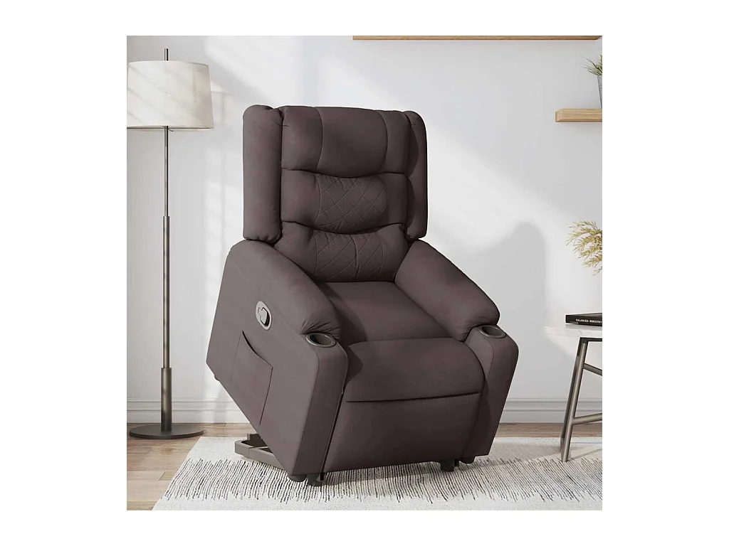 Sillón de relax | Silla | Sillón reclinable elevable tela marrón oscuro SHL7712