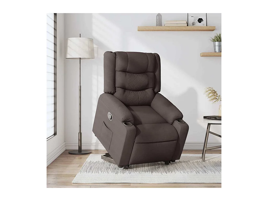 Fauteuil inclinable-Chaise de relax-Fauteuil TV marron foncé tissu SHL4222