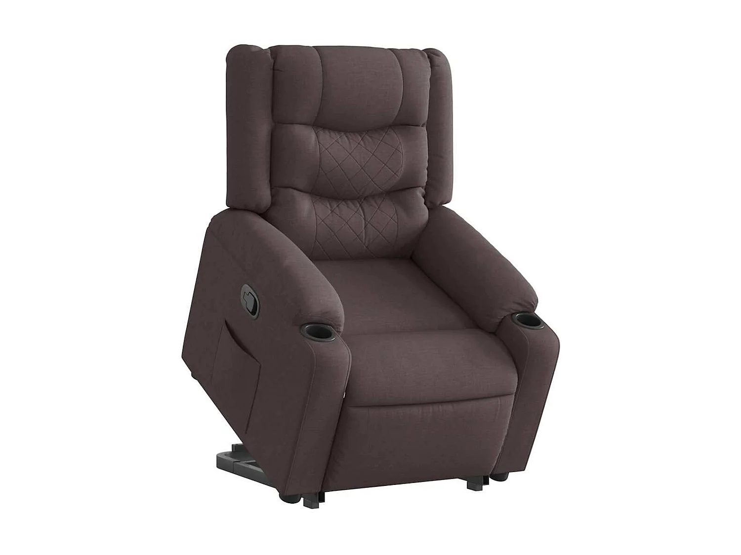 Relaxsessel | Lounge Sessel für Wohnzimmer mit Aufstehhilfe Dunkelbraun Stoff SHL58161