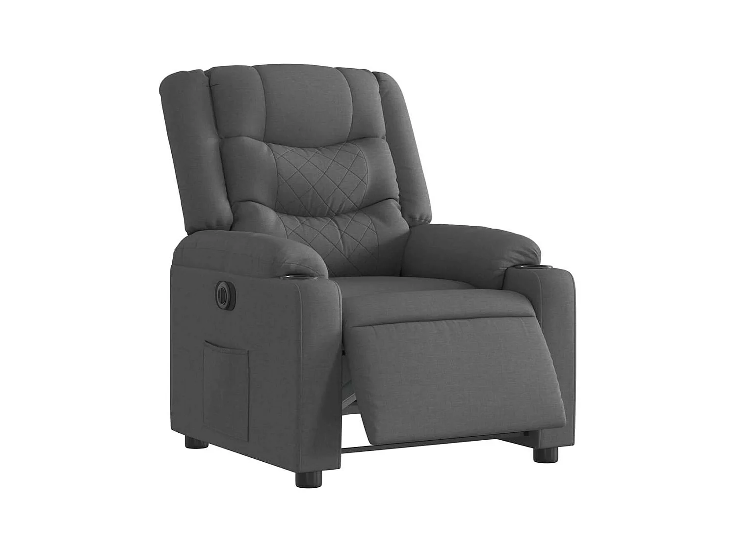 Poltrona Confortável | Poltrona reclinável elétrica tecido cinzento-escuro SHL425524