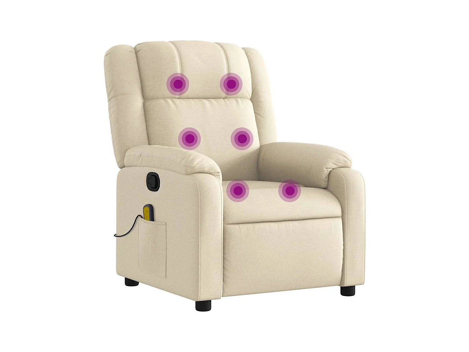 Fauteuil inclinable-Chaise de relax-Fauteuil de Massage crème tissu SHL3590