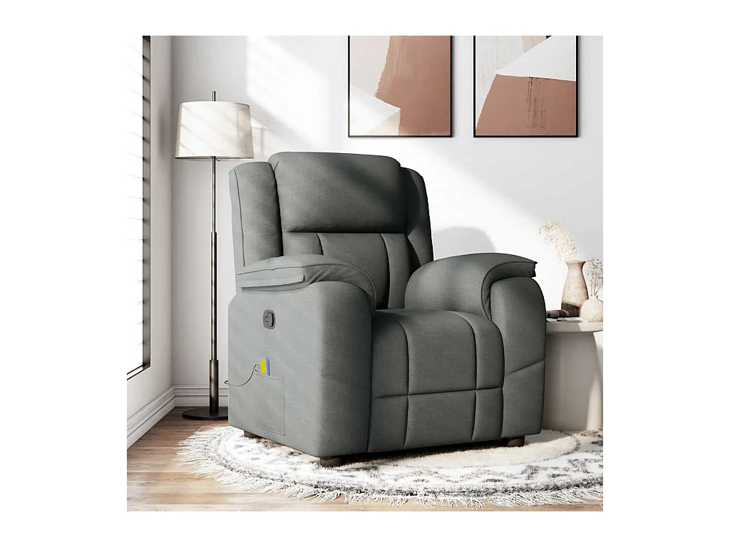 Fauteuil inclinable-Chaise de relax-Fauteuil de Massage Gris foncé Tissu SHL4926