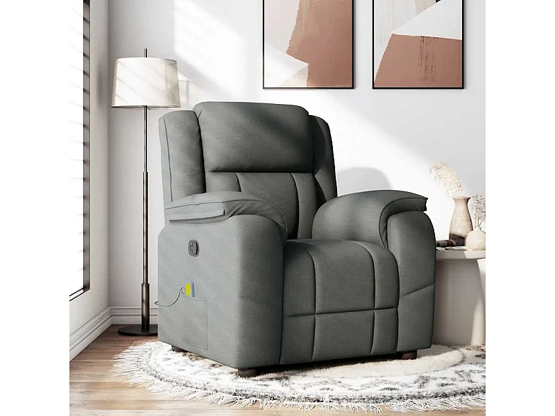 Fauteuil inclinable-Chaise de relax-Fauteuil de Massage Gris foncé Tissu SHL4926