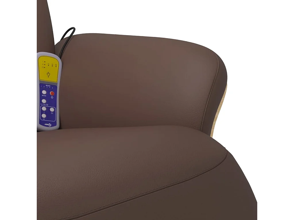 Sillón de relax | Sillón reclinable masaje con reposapiés cuero sintético marrón SHL9991