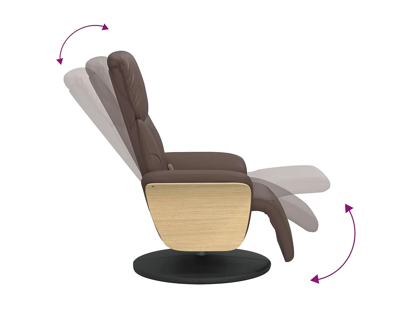 Fauteuil inclinable-Fauteuil salon de massage repose-pieds marron similicuir SHL1407