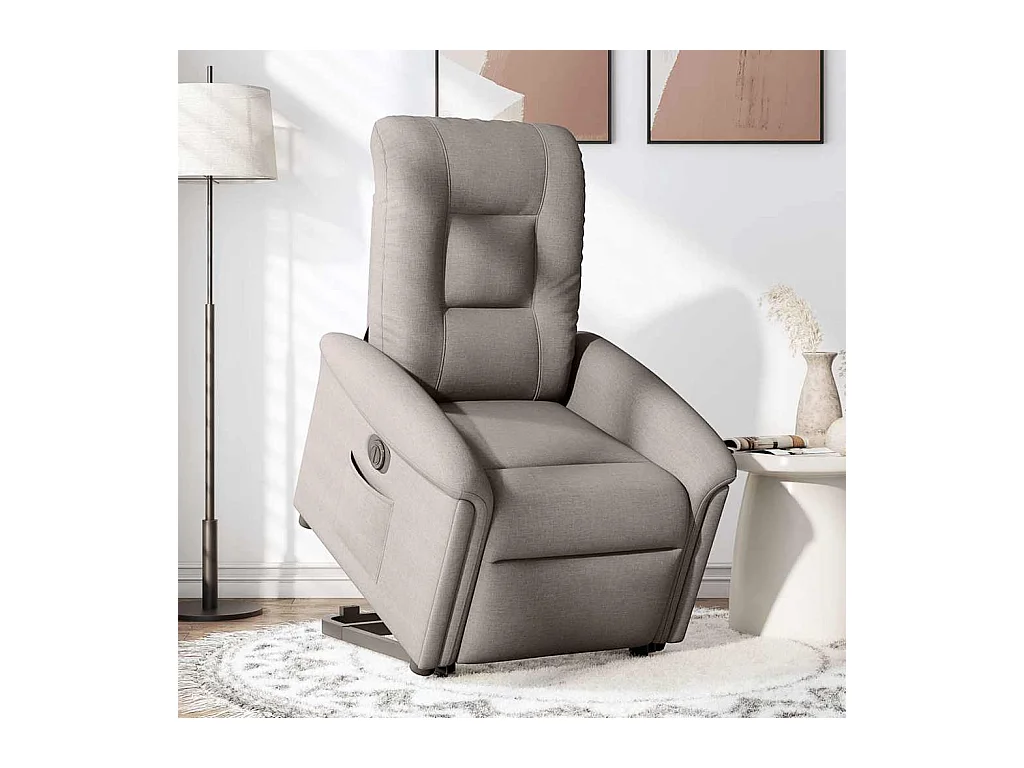 Silla de relax | Sillón eléctrico reclinable elevable de tela gris taupe SHL2238