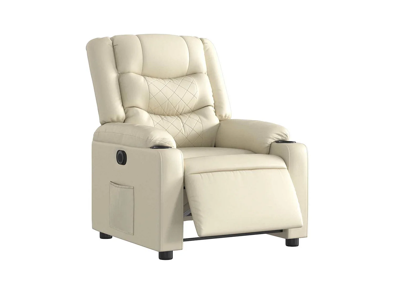 Sillón de relax | Silla | Sillón reclinable eléctrico de cuero sintético crema SHL9583