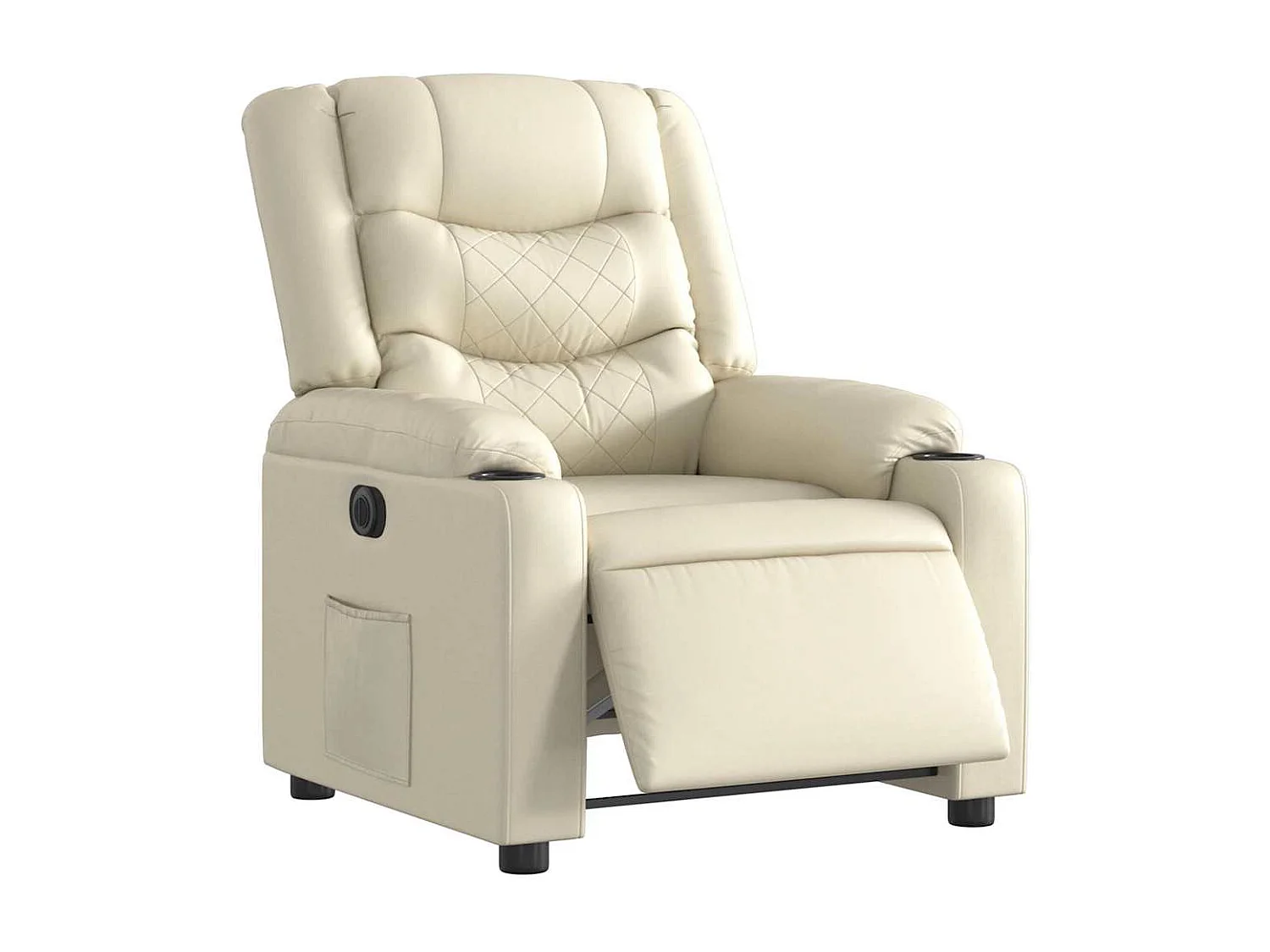 Relaxsessel Elektrisch | Lounge Sessel indoor Creme Kunstleder SHL52668