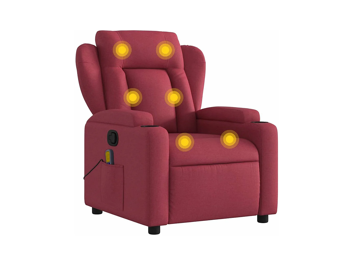 Fauteuil inclinable-Chaise de relax-Fauteuil de Massage Rouge bordeaux Tissu SHL1412