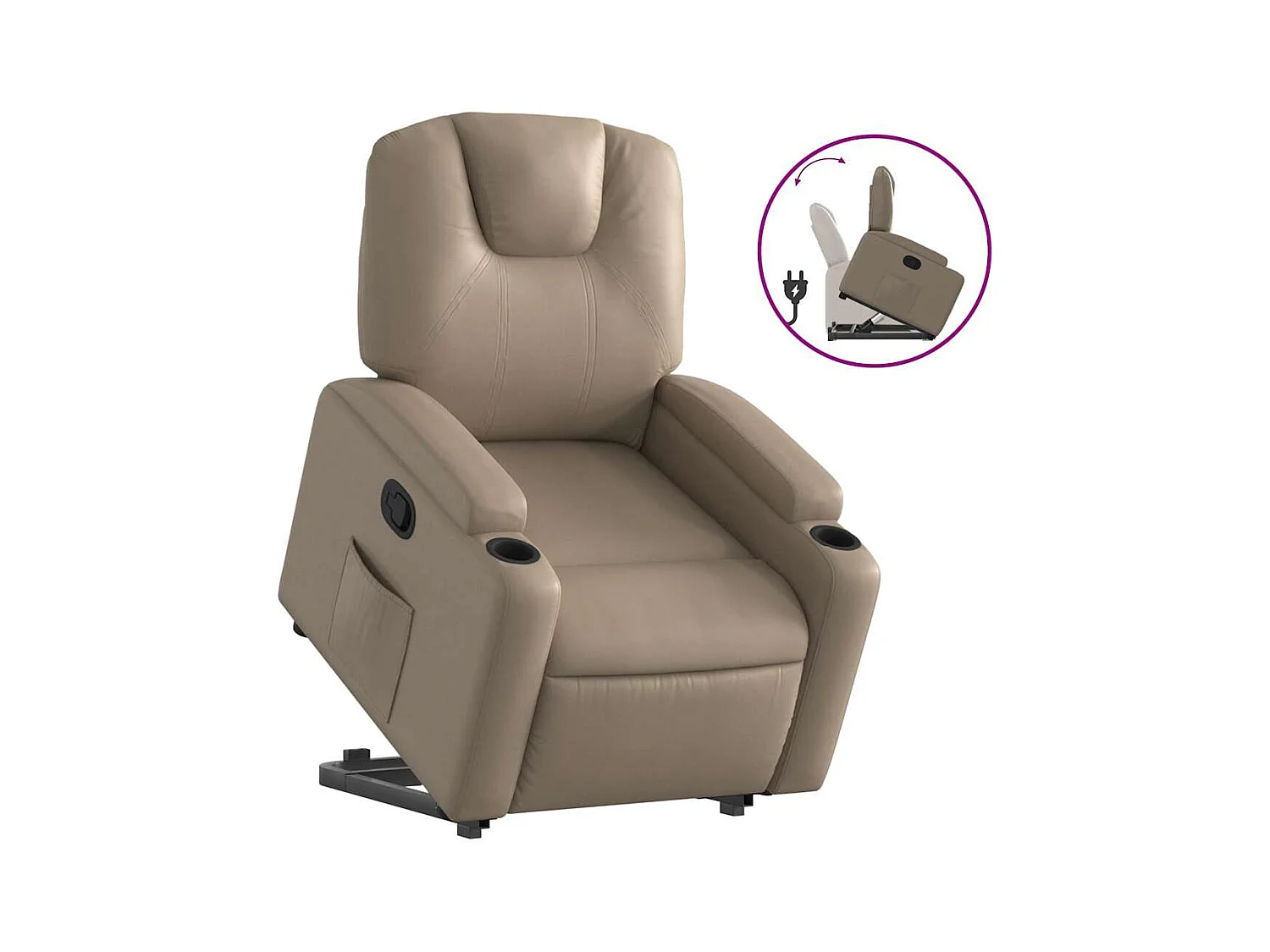 Fauteuil inclinable-Chaise de relax-Fauteuil salon Cappuccino Similicuir SHL2317