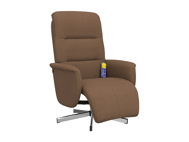 Sillón de relax | Sillón reclinable de masaje con reposapiés tela marrón SHL9707