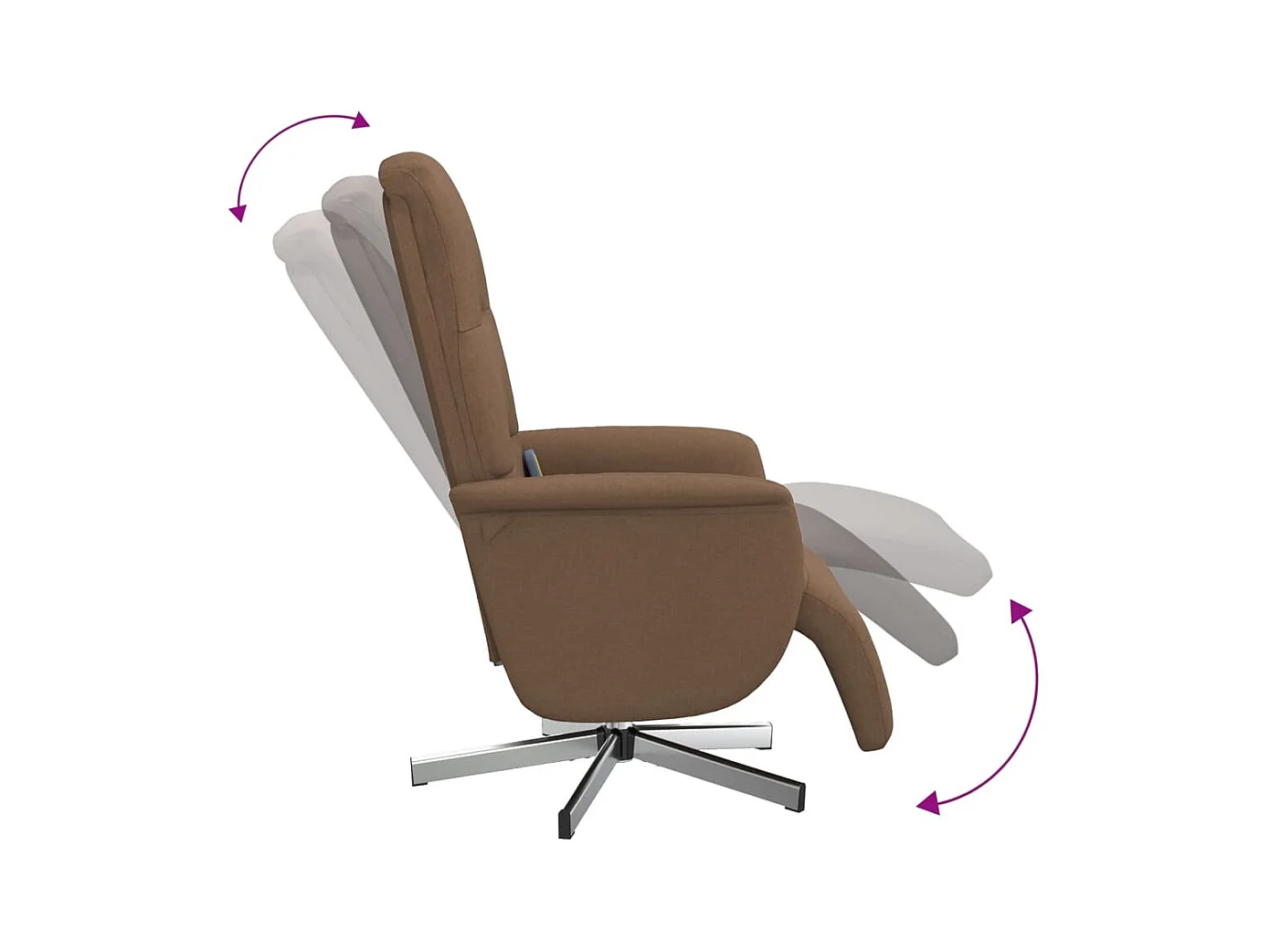 Sillón de relax | Sillón reclinable de masaje con reposapiés tela marrón SHL9707