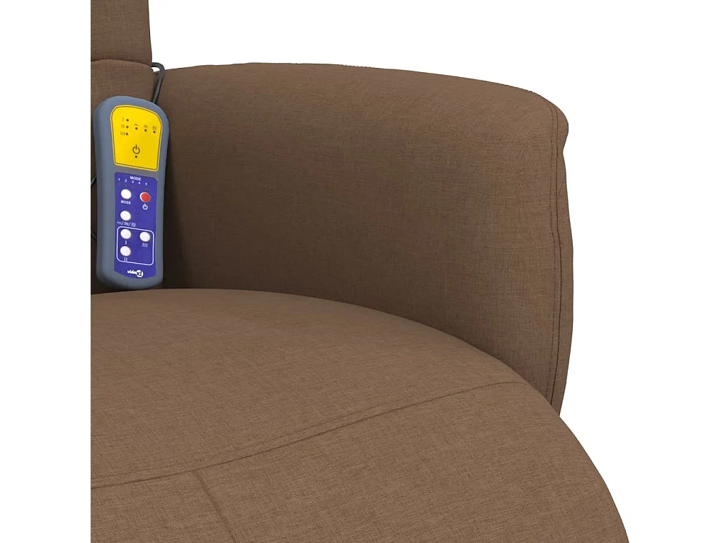 Massagestoel | Relaxstoel verstelbaar met voetensteun stof bruin