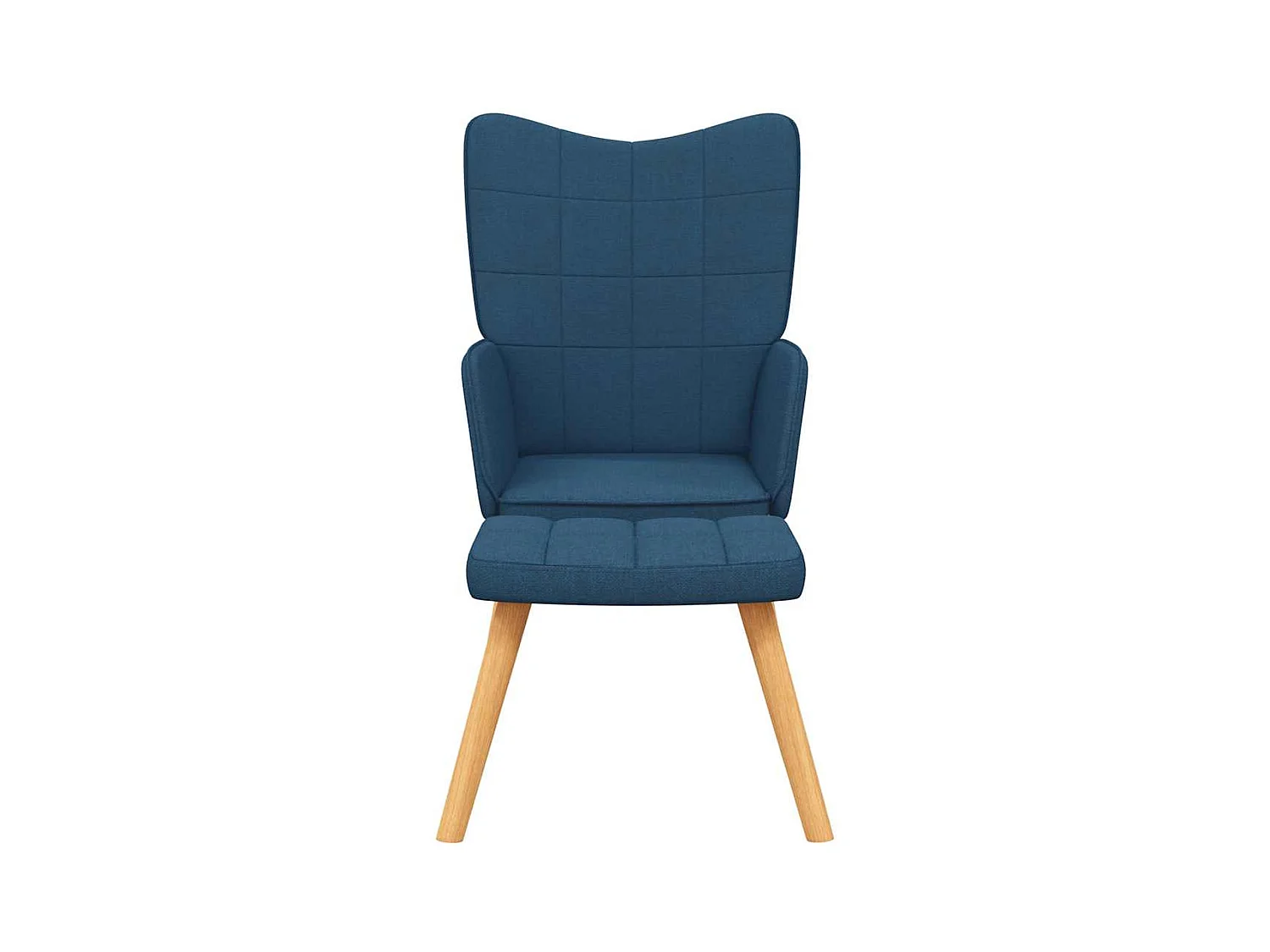 Chaise de relaxation moderne avec tabouret-Fauteuil de Salon Bleu Tissu SHL2703