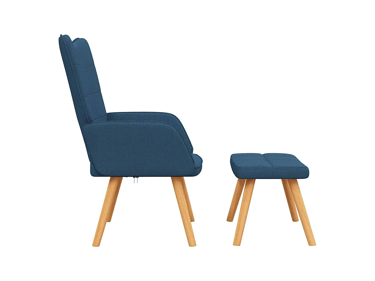 Chaise de relaxation moderne avec tabouret-Fauteuil de Salon Bleu Tissu SHL2703
