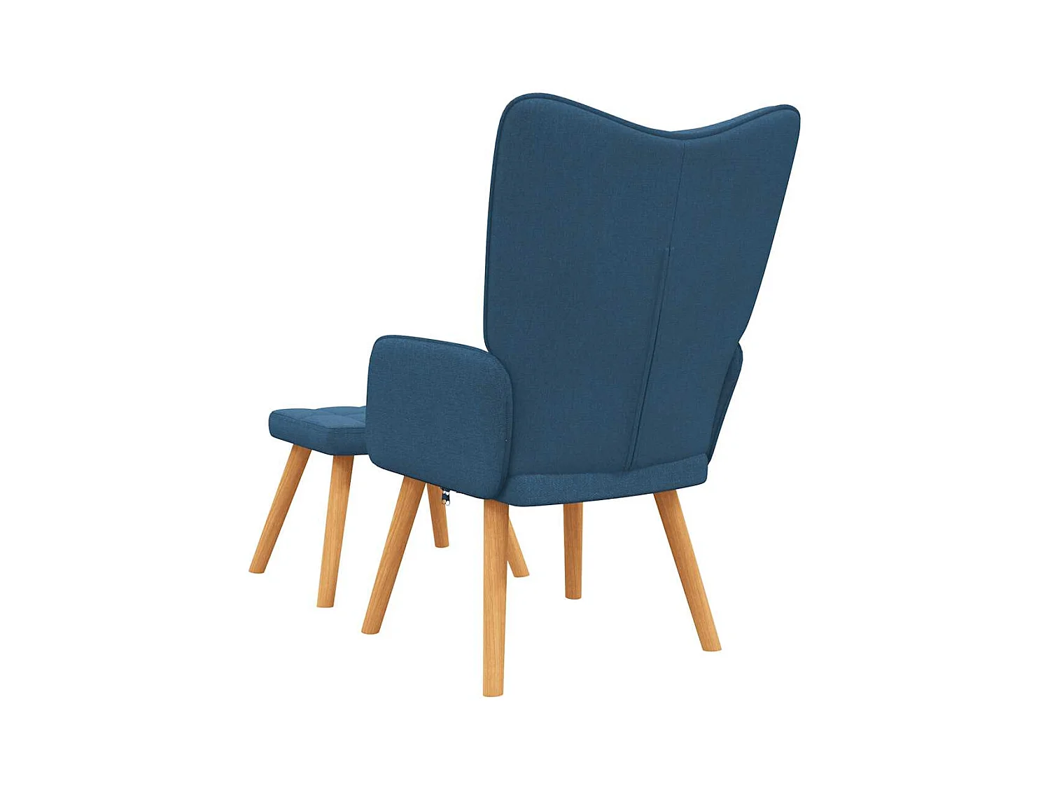 Chaise de relaxation moderne avec tabouret-Fauteuil de Salon Bleu Tissu SHL2703