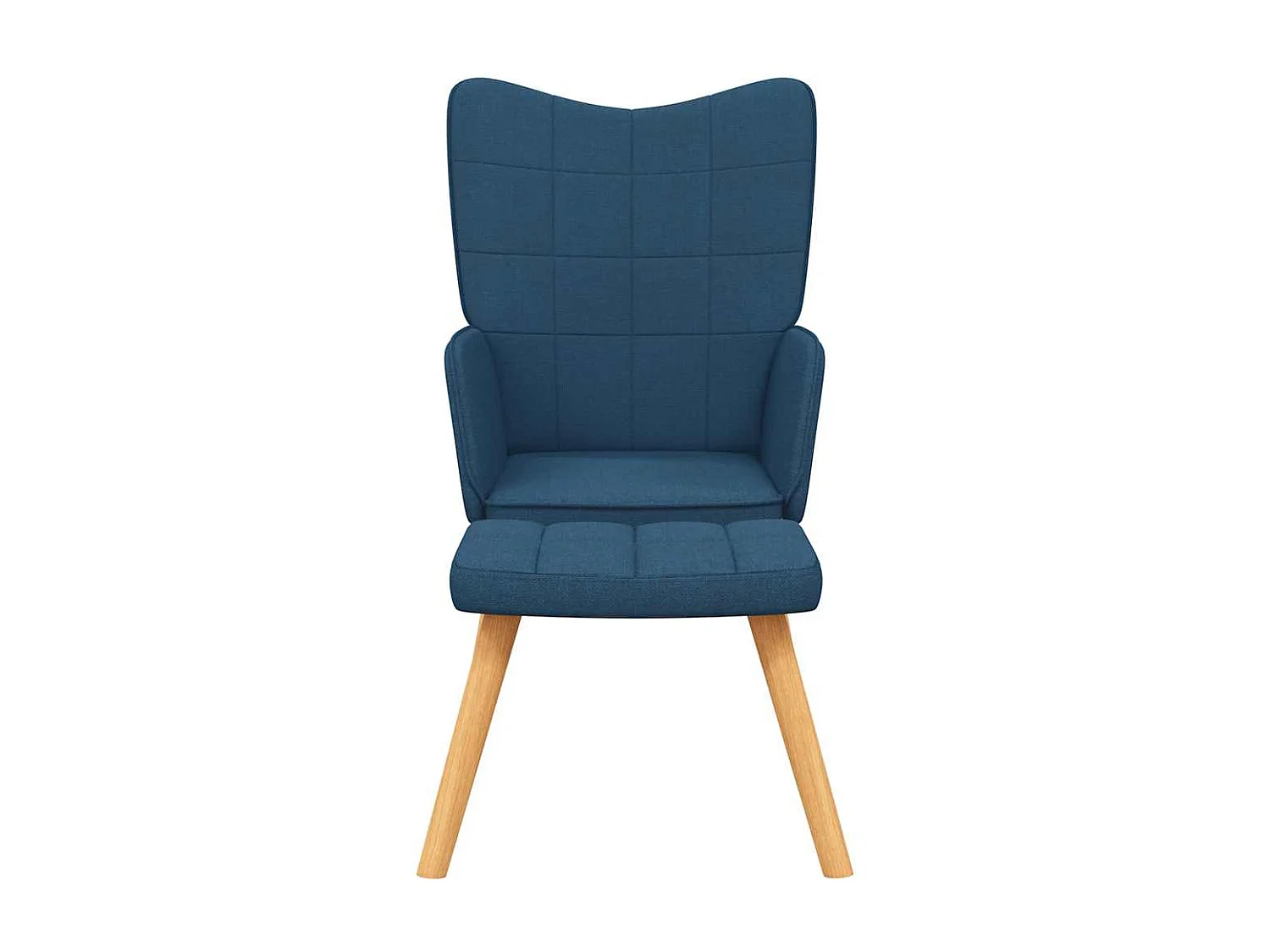 Relaxsessel mit Hocker | Lounge Sessel Blau Stoff SHL49502