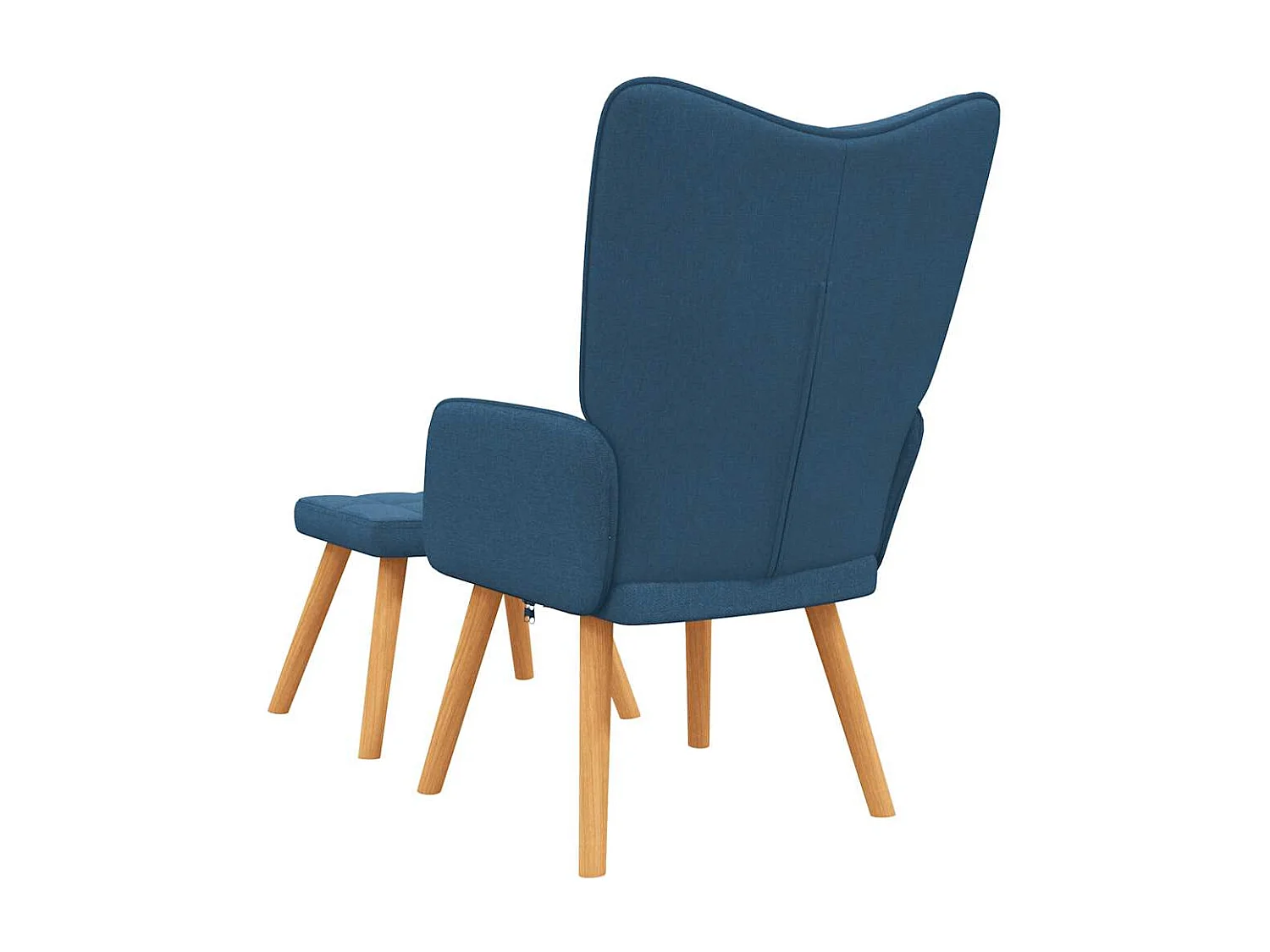 Relaxsessel mit Hocker | Lounge Sessel Blau Stoff SHL49502