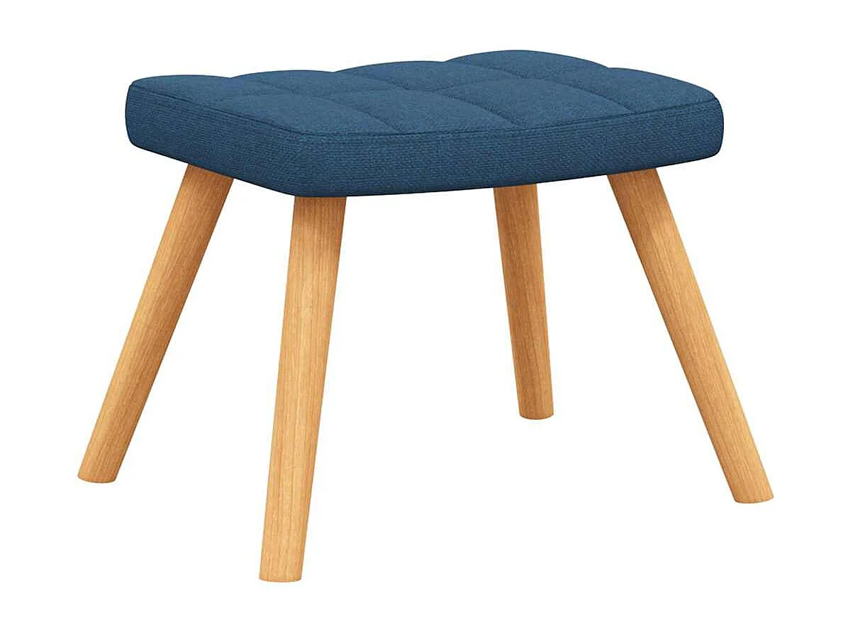 Relaxsessel mit Hocker | Lounge Sessel Blau Stoff SHL49502