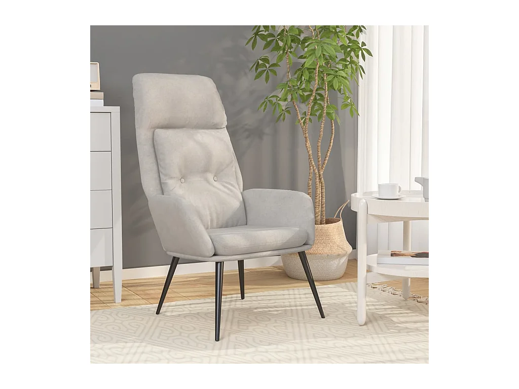 Sillón de relax | Silla de relax de cuero sintético de ante gris claro SHL8415