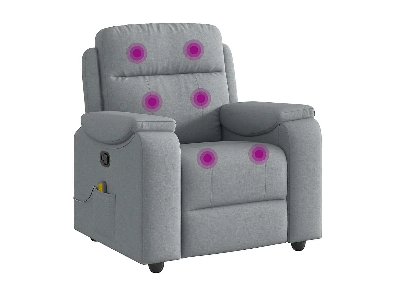 Sillón de relax | Sillón reclinable de masaje de tela gris claro SHL6895