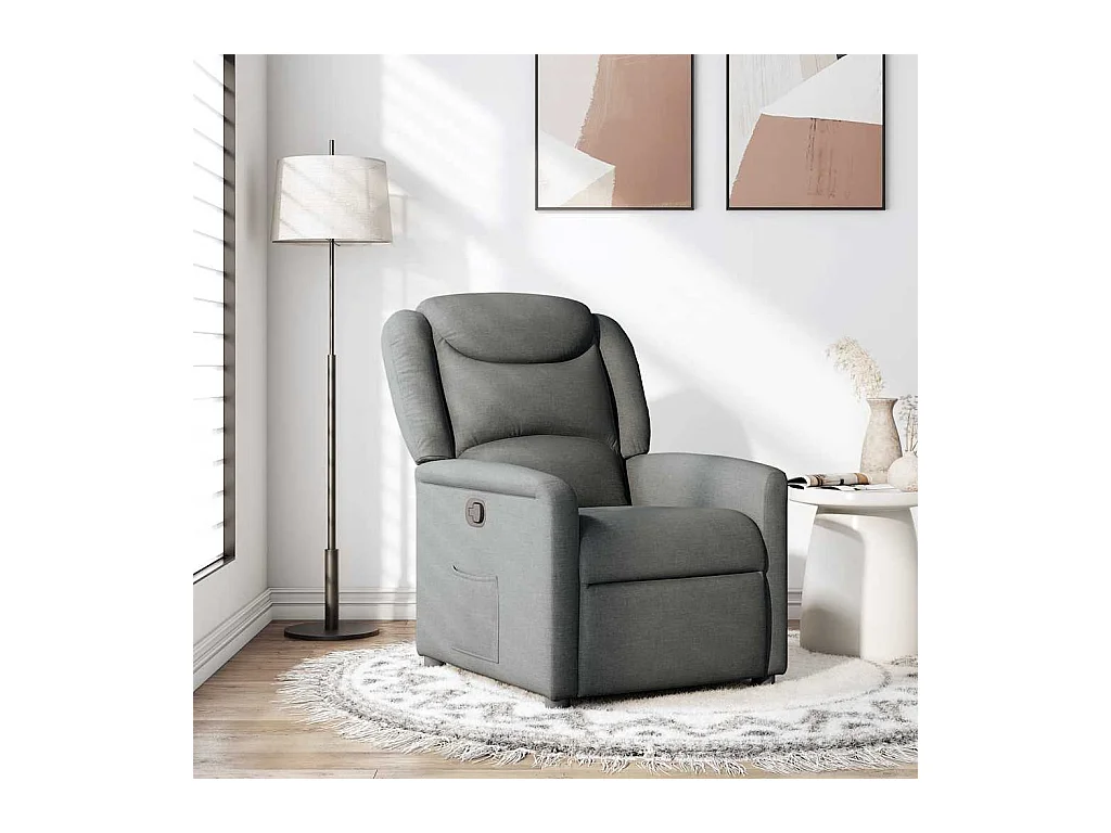 Poltrona Reclinável | Poltrona Confortável Relax tecido cinzento-escuro SHL27671