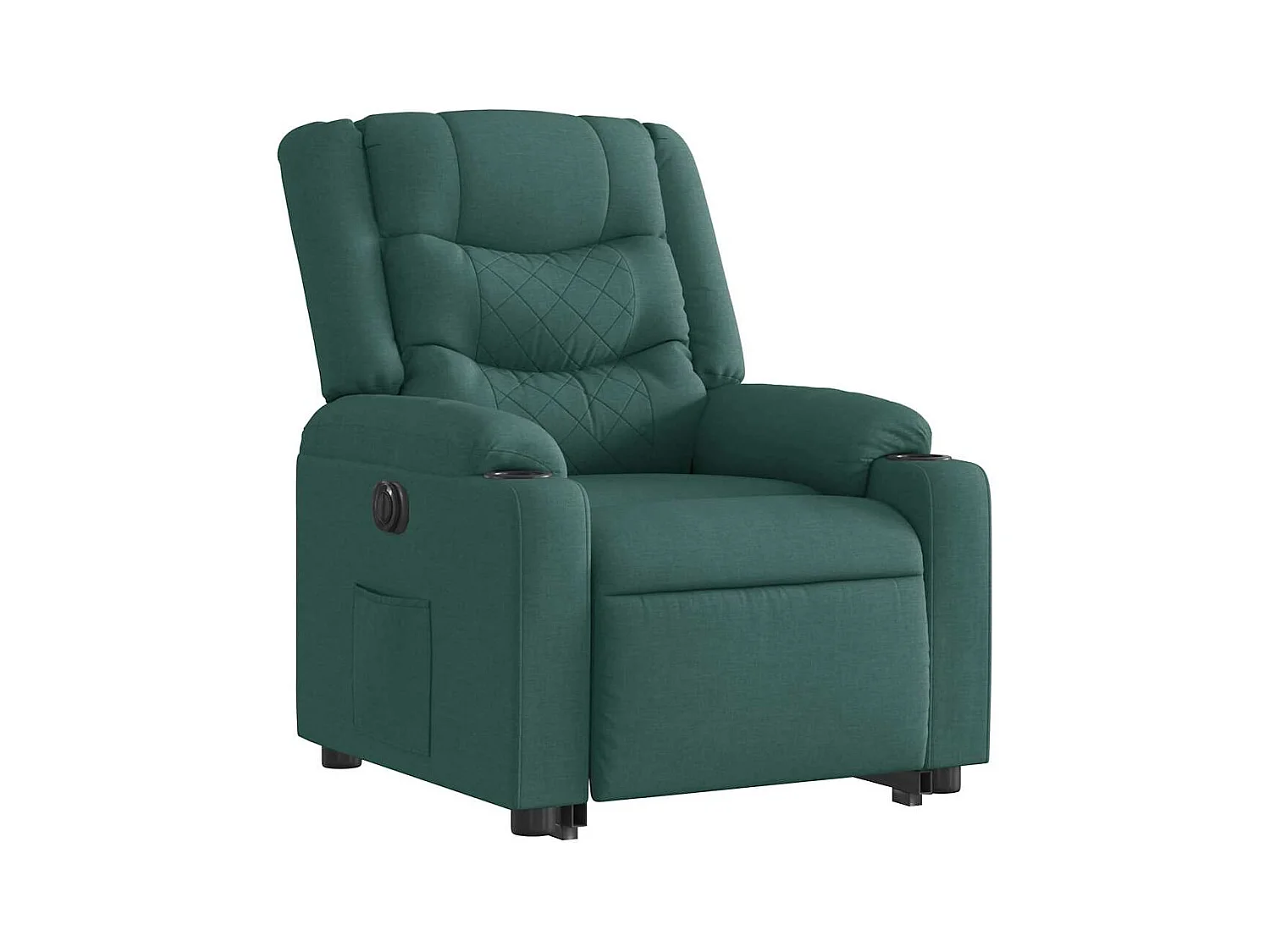 Silla de relax | Sillón eléctrico reclinable elevable de tela verde oscuro SHL7091
