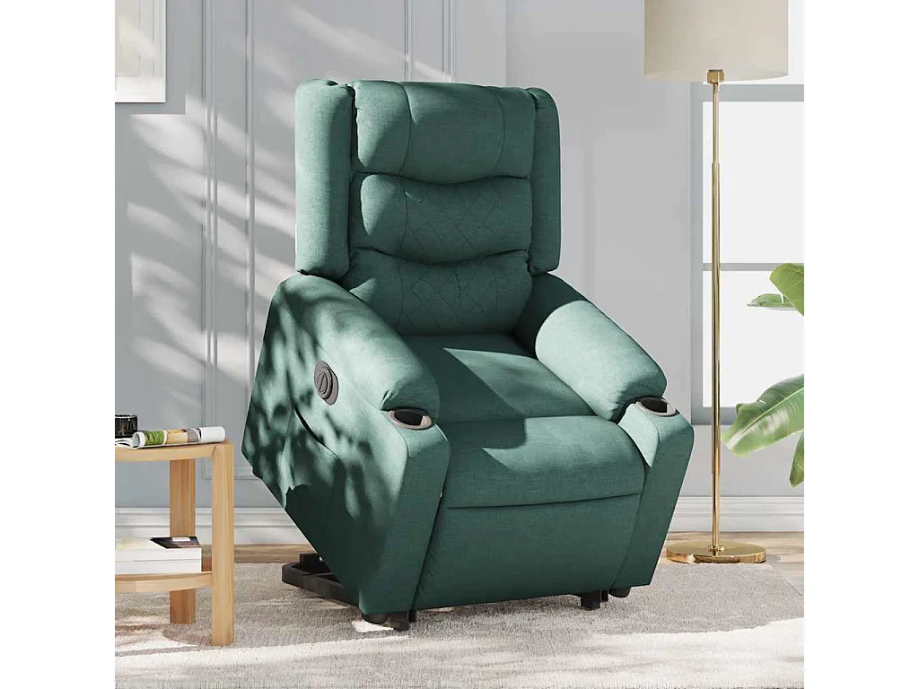 Fauteuil inclinable électrique-Chaise de relax-Fauteuil TV vert foncé tissu SHL1615